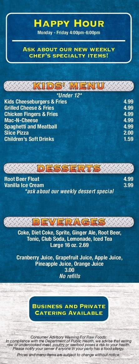 The Gridiron Bar & Pizzeria - Phoenixville, PA menu_pic