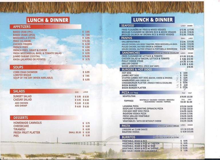Sunset Restaurant at Islip Town Beach - Islip, NY menu_pic