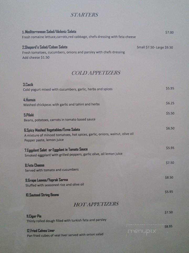 Ephesus Restaurant - Augusta, GA menu_pic