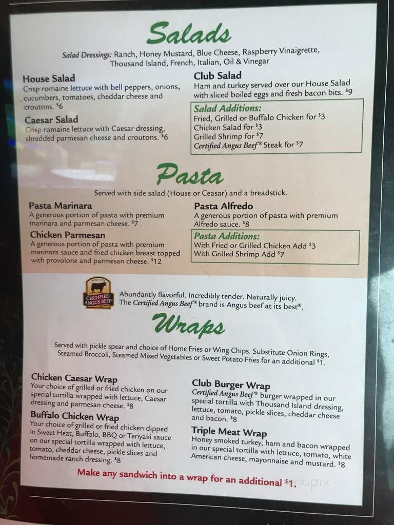 The Clubhouse Grill - Lake City, SC menu_pic