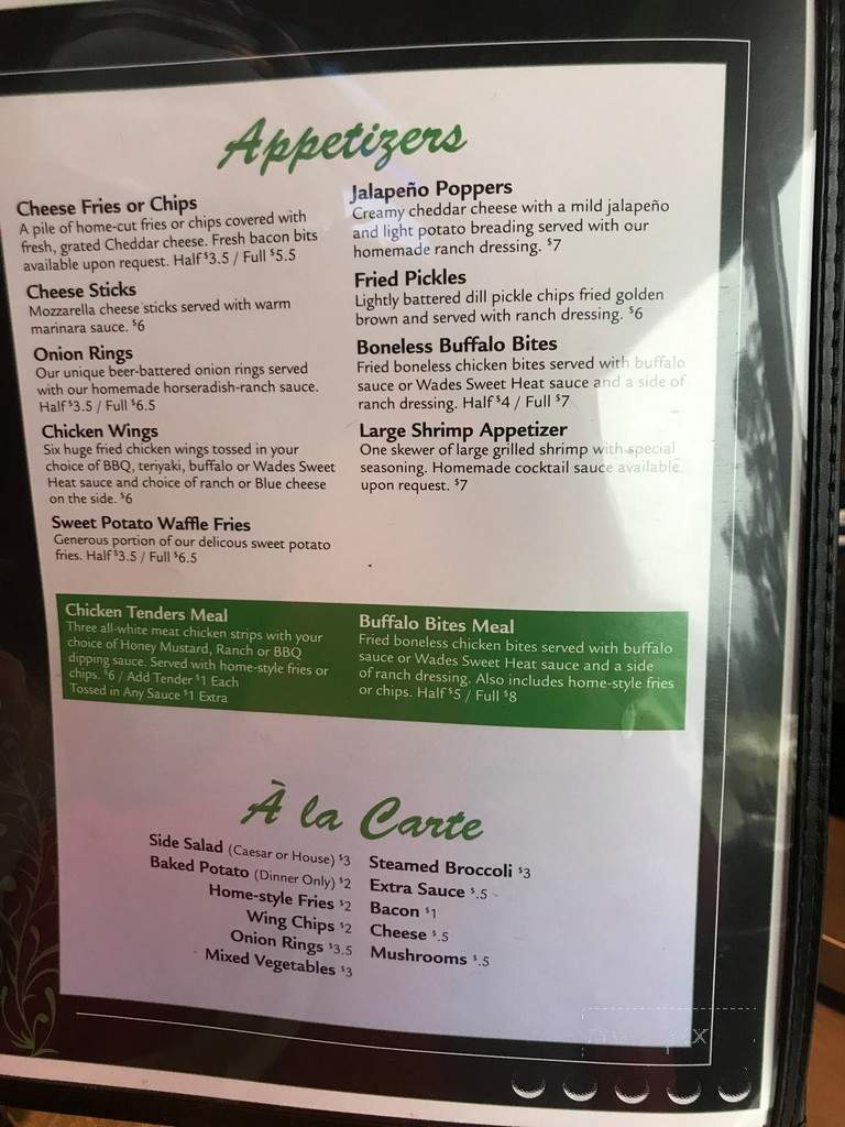 The Clubhouse Grill - Lake City, SC menu_pic
