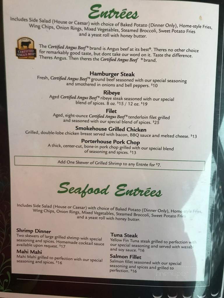 The Clubhouse Grill - Lake City, SC menu_pic