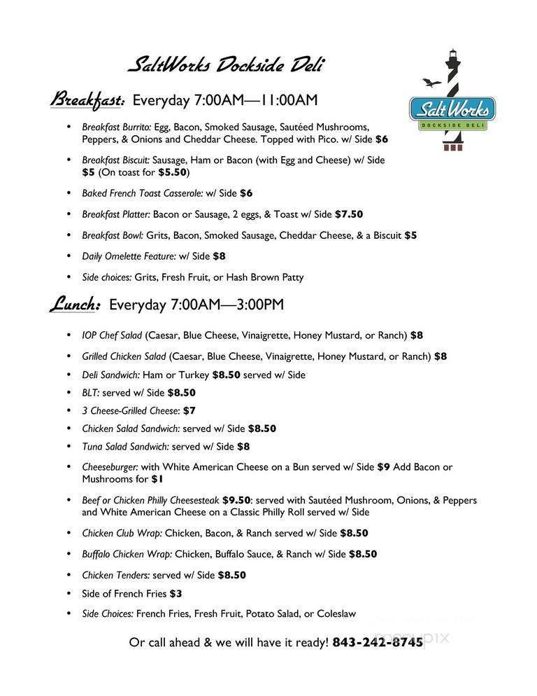 Dunes Deli - Isle of Palms, SC menu_pic