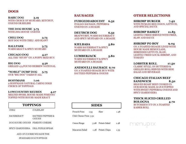Seaside Hotdogs - Beaufor, SC menu_pic