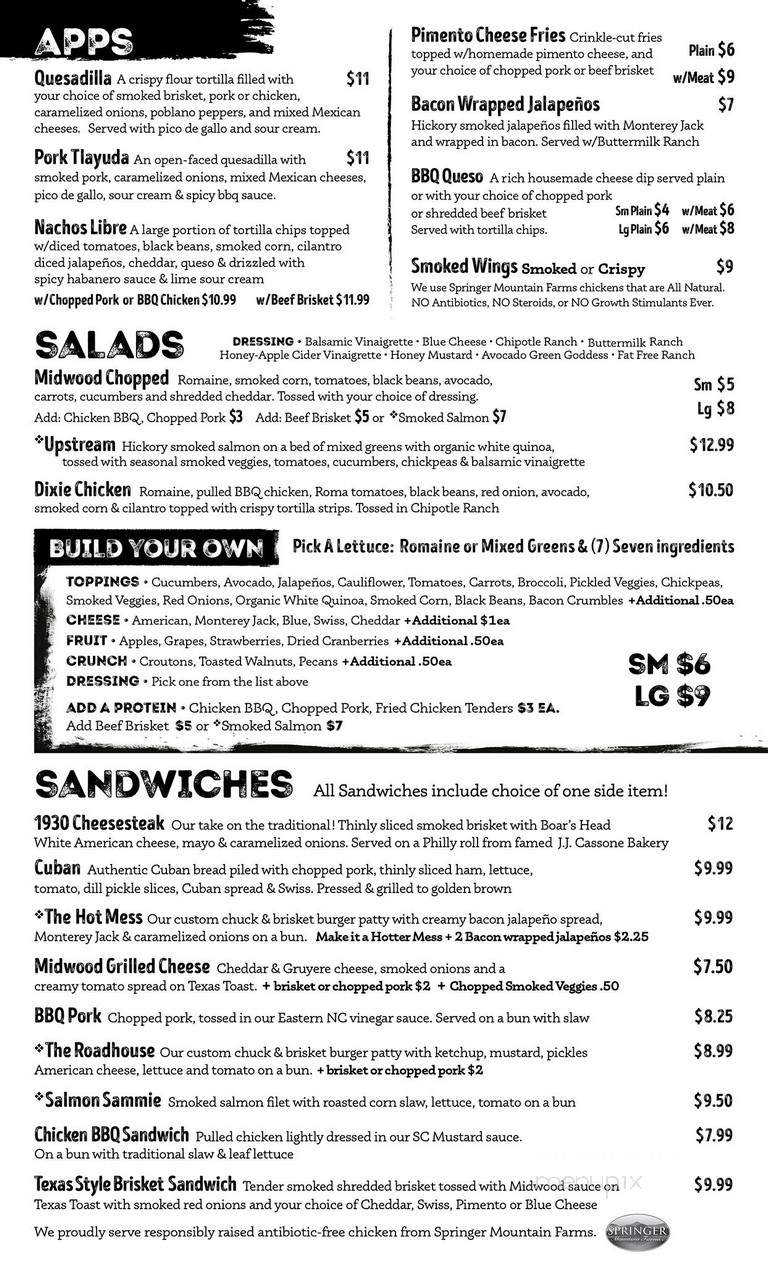 Midwood Smokehouse - Charlotte, NC menu_pic