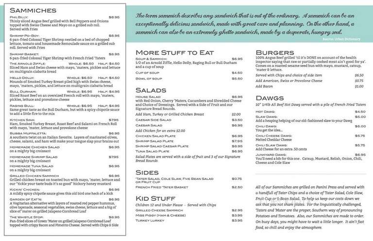 Talk of the Town - Marietta, GA menu_pic