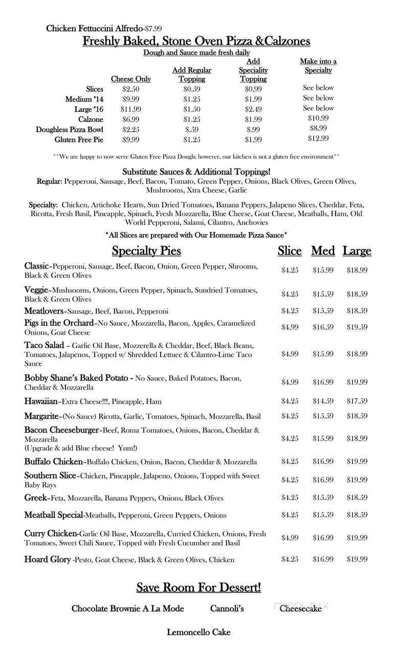Slices Pizzeria - Locust Grove, GA menu_pic