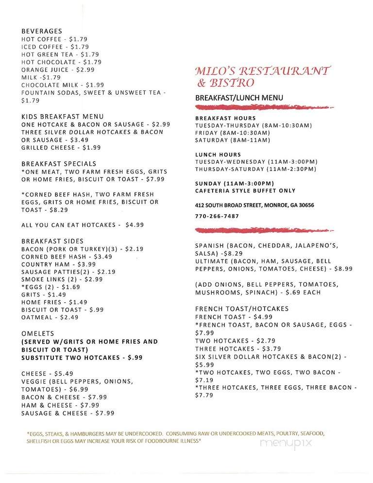 Milo's Restaurant and Bistro - Monroe, GA