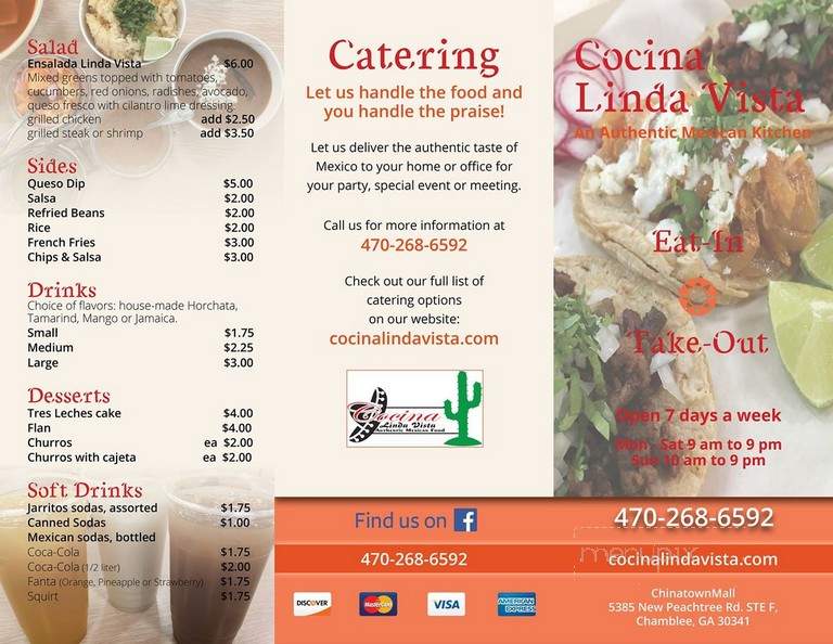 Cocina Linda Vista - Atlanta, GA menu_pic
