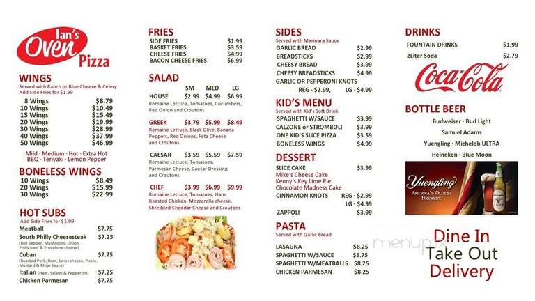 Ian's Oven Pizza - Hiram, GA menu_pic