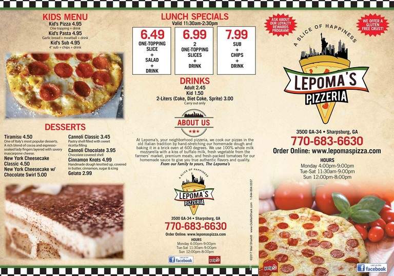 Lepoma's Pizzeria - Sharpsburg, GA menu_pic