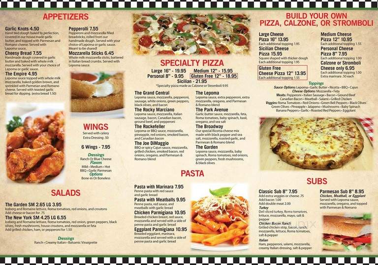 Lepoma's Pizzeria - Sharpsburg, GA menu_pic