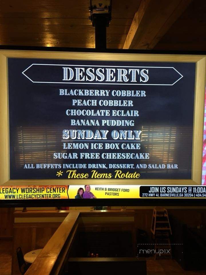 Tims Lighthouse Seafood Buffet and Country Cookin - Milner, GA menu_pic
