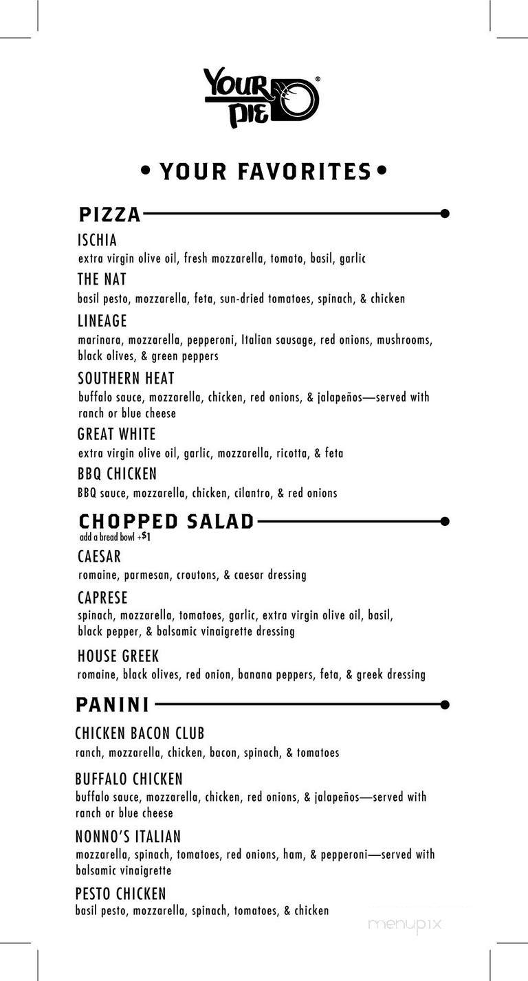 Your Pie - Atlanta, GA menu_pic