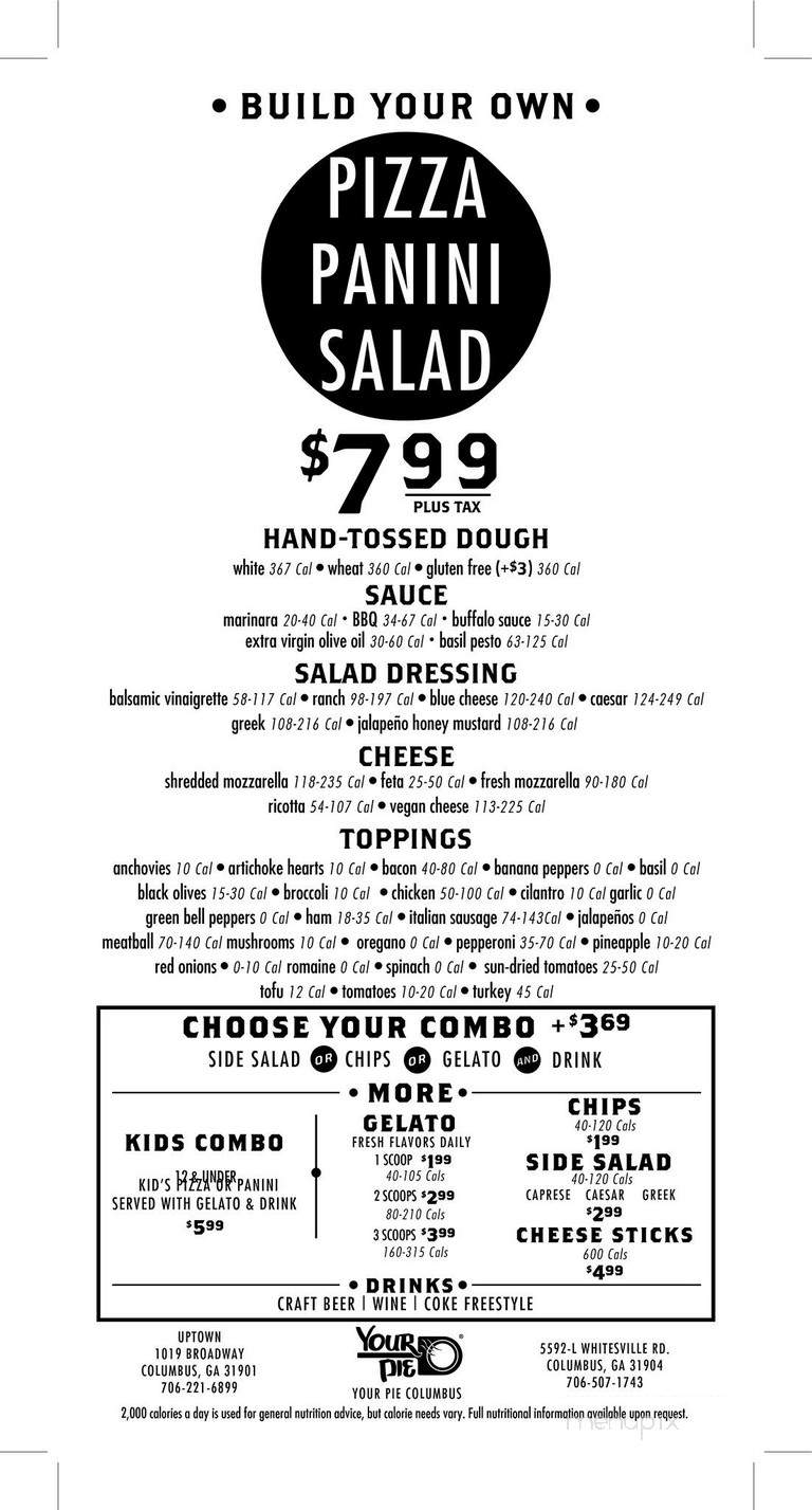 Your Pie - Columbus, GA menu_pic