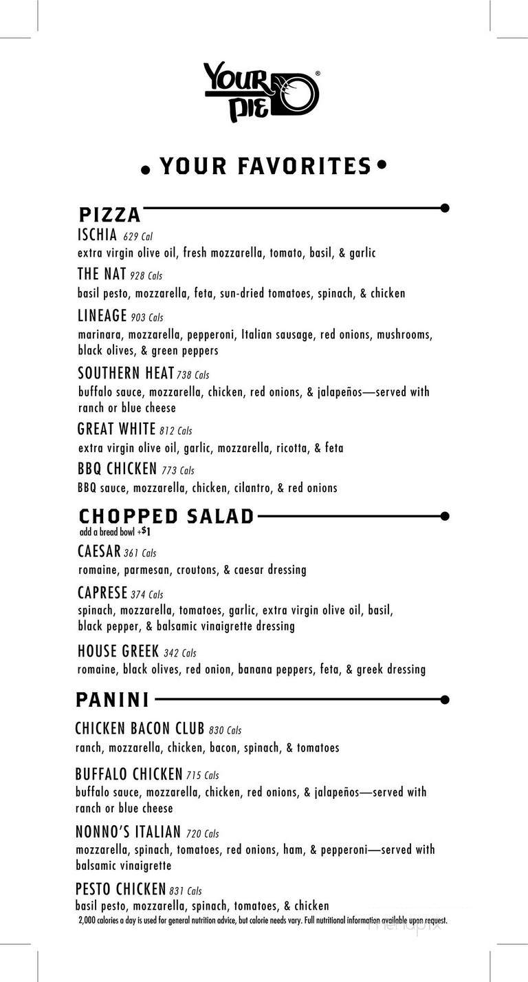 Your Pie - Columbus, GA menu_pic