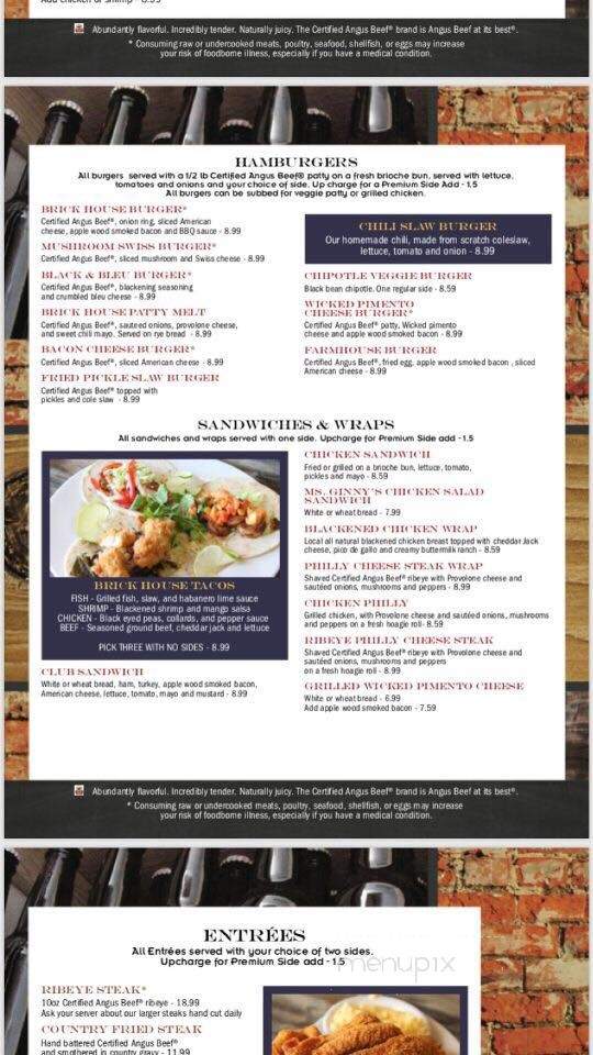Brick House Grill & Bar - Gray, GA menu_pic