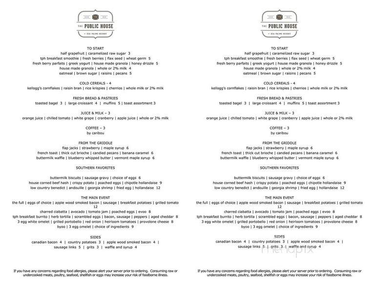 The Public House - Saint Simons Island, GA menu_pic