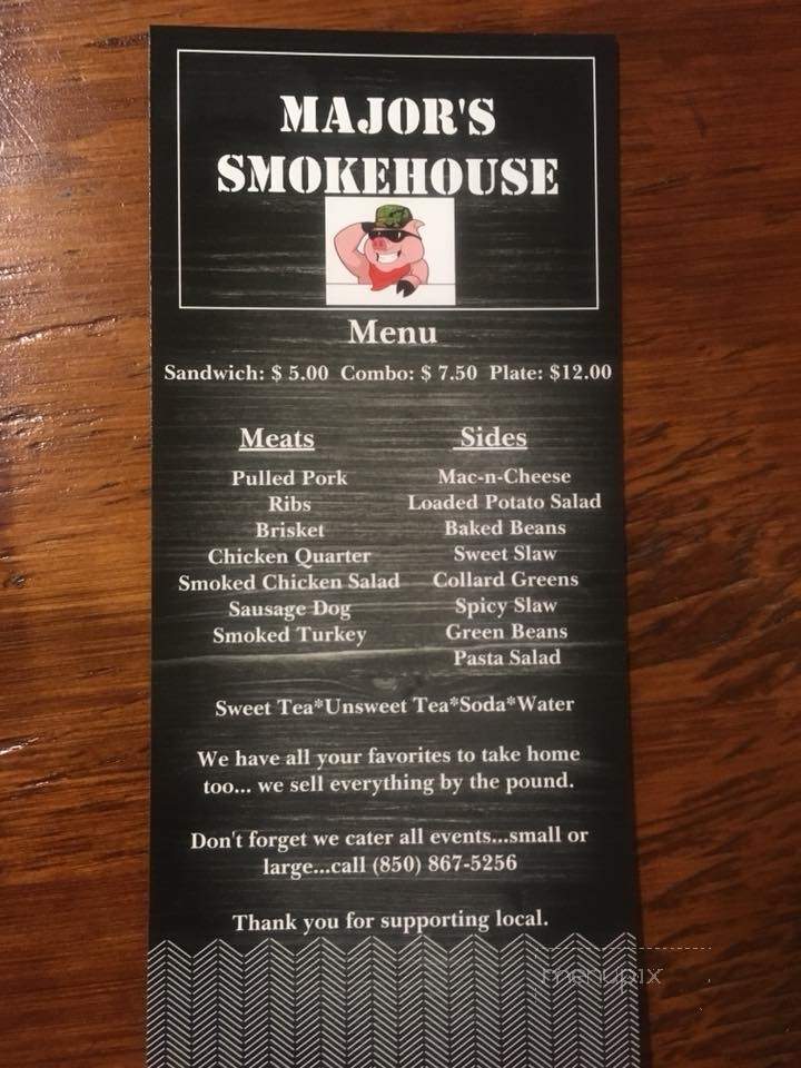 Major's Smokehouse - Panama City, FL menu_pic