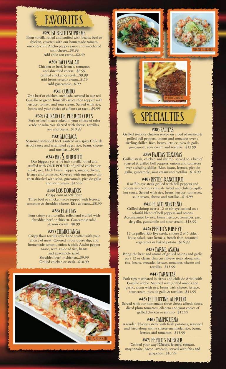 Pepito's Mexican Restaurant - Destin, FL menu_pic