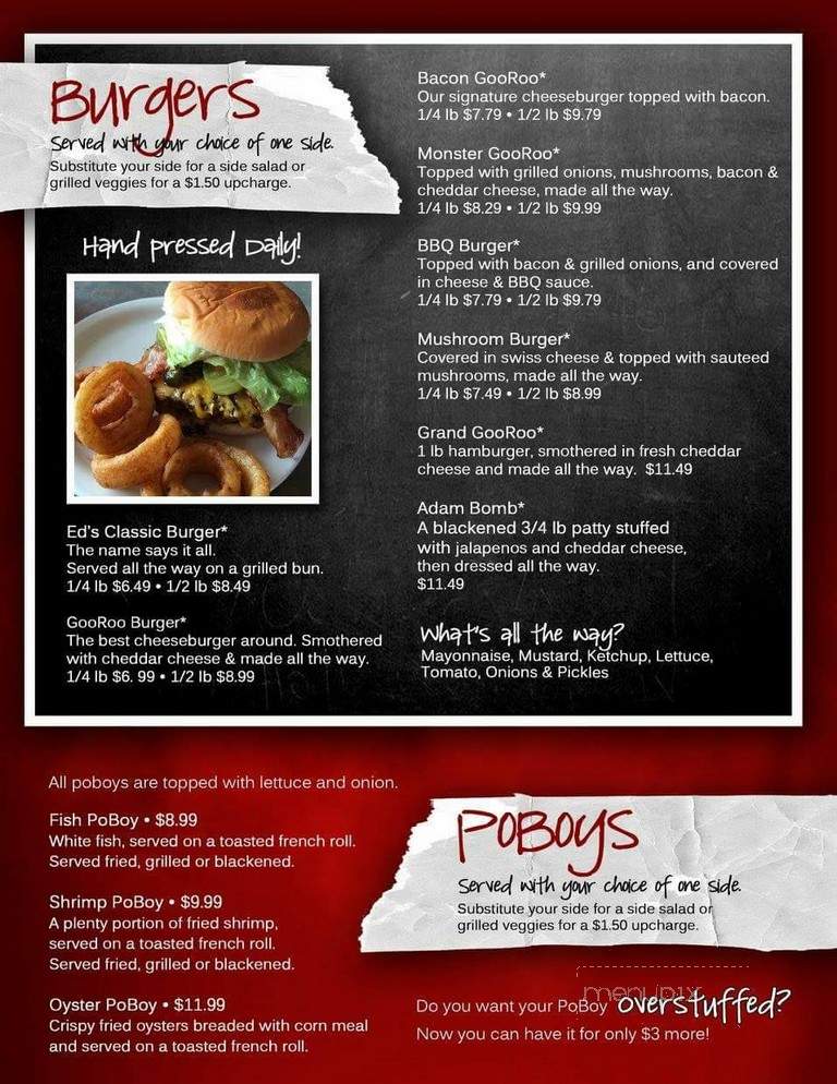 GooRoo's Grill - Robertsdale, AL menu_pic