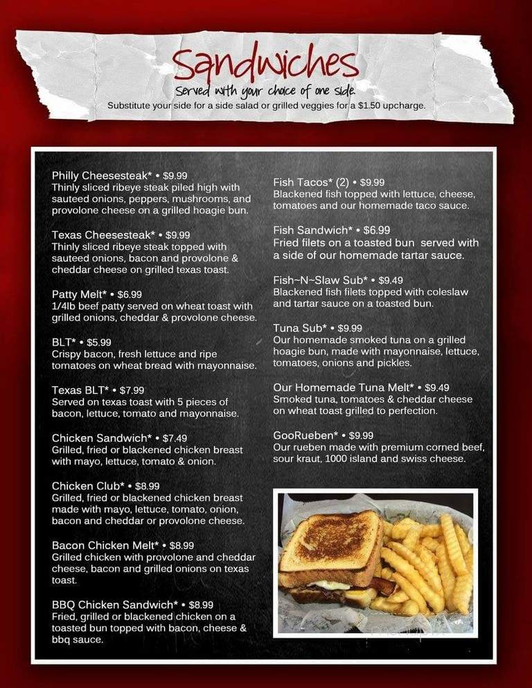 GooRoo's Grill - Robertsdale, AL menu_pic