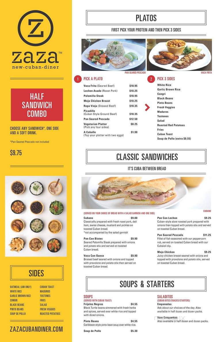 Zaza New Cuban Diner - Altamonte Springs, FL menu_pic