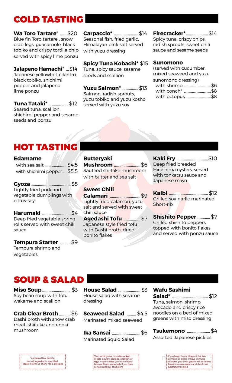 WA SUSHI - Casselberry, FL menu_pic