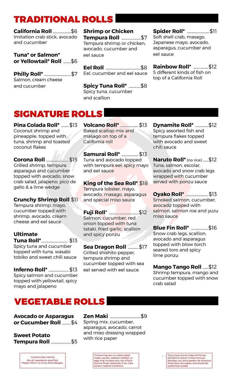 WA SUSHI - Casselberry, FL menu_pic