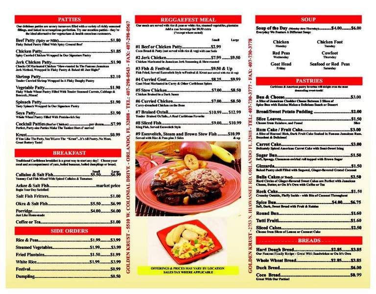 Golden Krust - Orlando, FL menu_pic