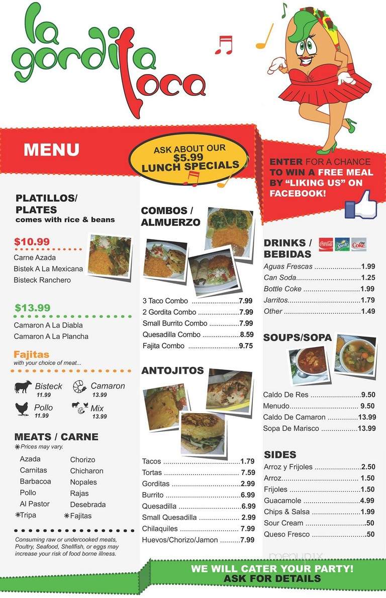 La Gordita Loca - Orlando, FL menu_pic