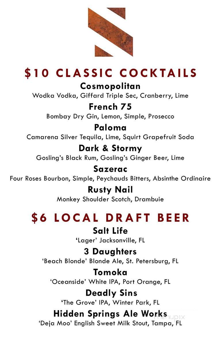 Slate Restaurant - Orlando, FL menu_pic
