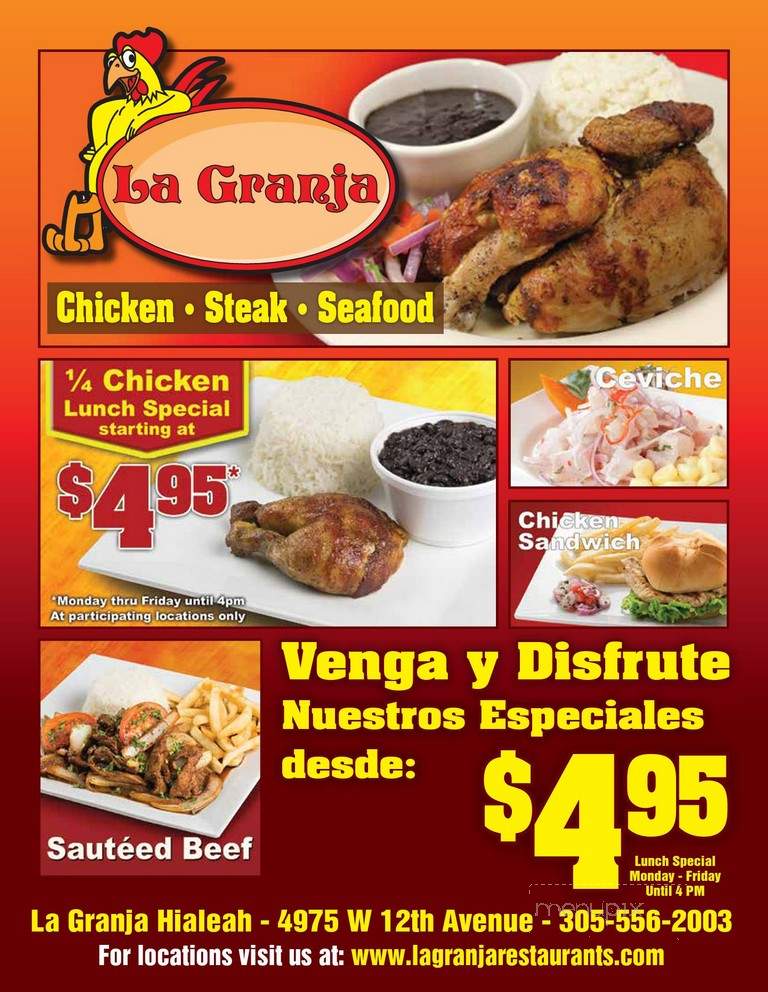 La Granja - Hialeah Gardens, FL menu_pic