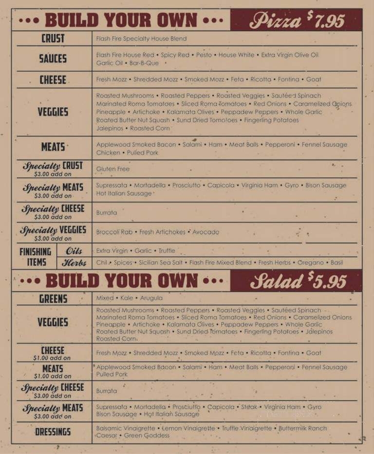 Flash Fire Pizza - Fort Lauderdale, FL menu_pic