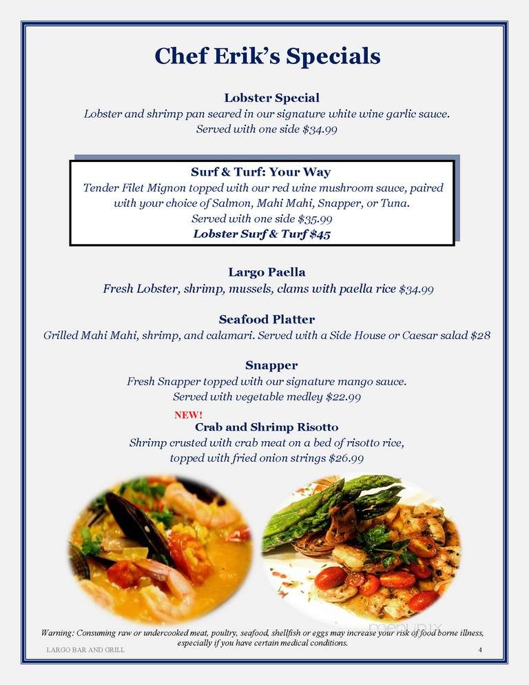 Largo Bar & Grill - Miami, FL menu_pic