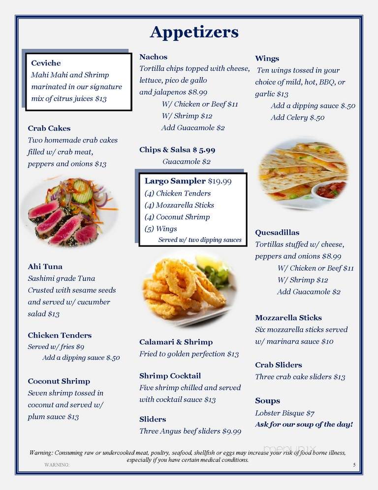 Largo Bar & Grill - Miami, FL menu_pic