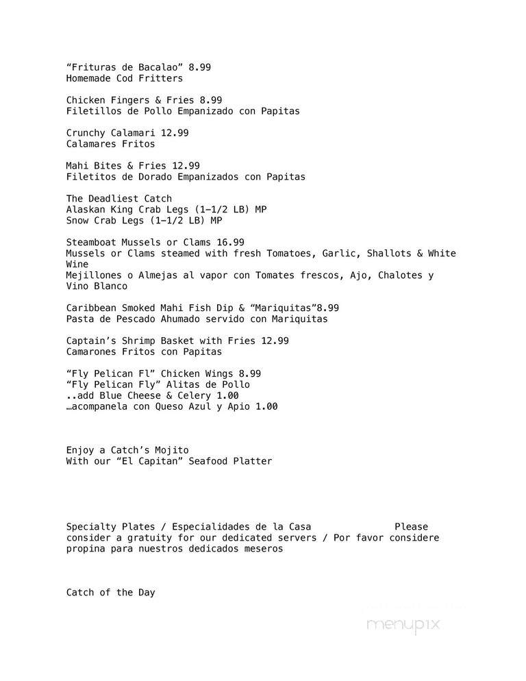 Catch Grill & Bar - Miami, FL menu_pic