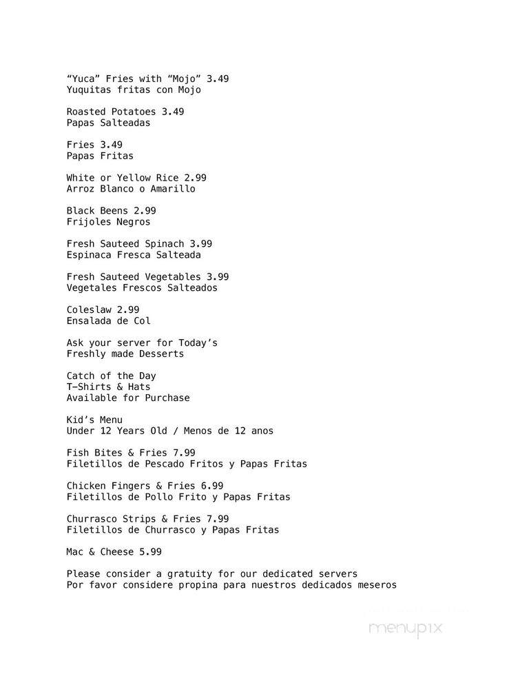 Catch Grill & Bar - Miami, FL menu_pic