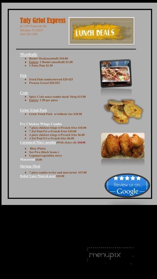Taty Griot Express - Miramar, FL menu_pic