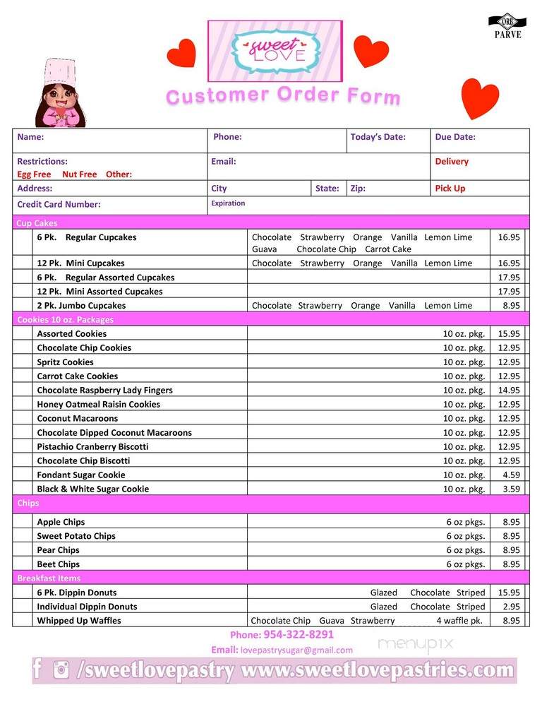 Sweet Love Vegan Gluten Free - Hollywood, FL menu_pic