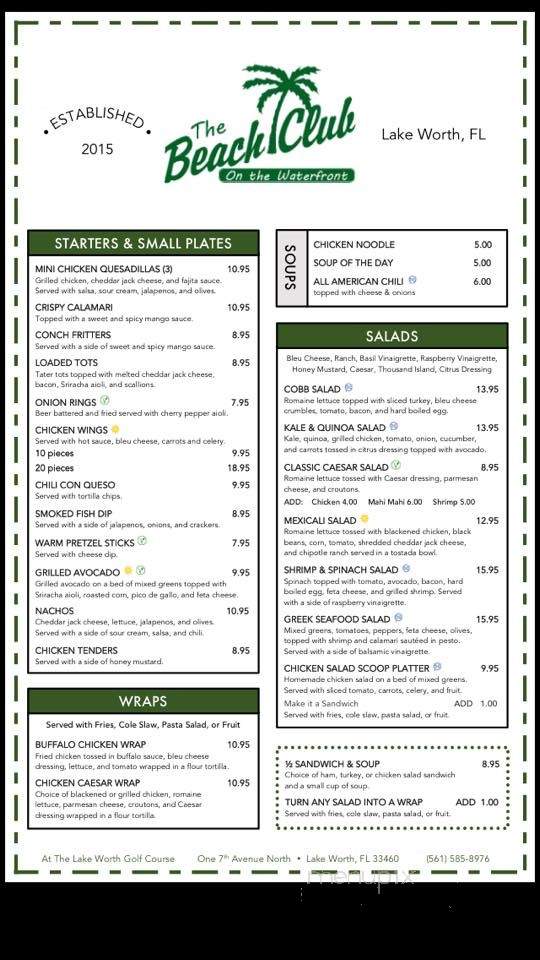 The Beach Club - Lake Worth, FL menu_pic
