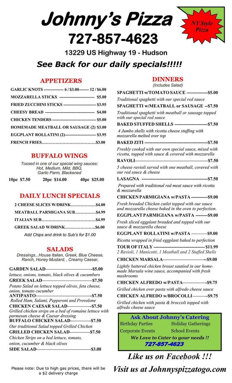 Villano's Italian Restaurant & Pizzeria - Hudson, FL menu_pic