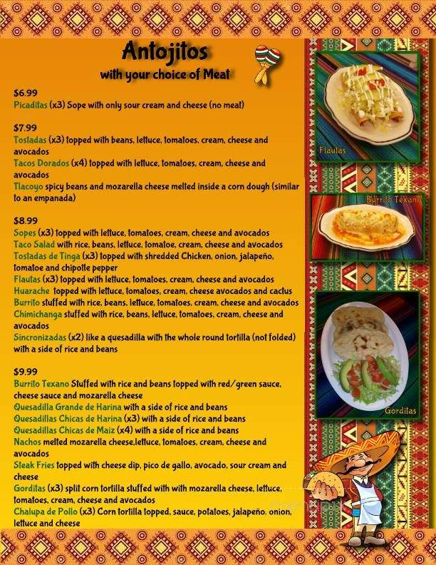 El Texano - Palm Harbor, FL menu_pic
