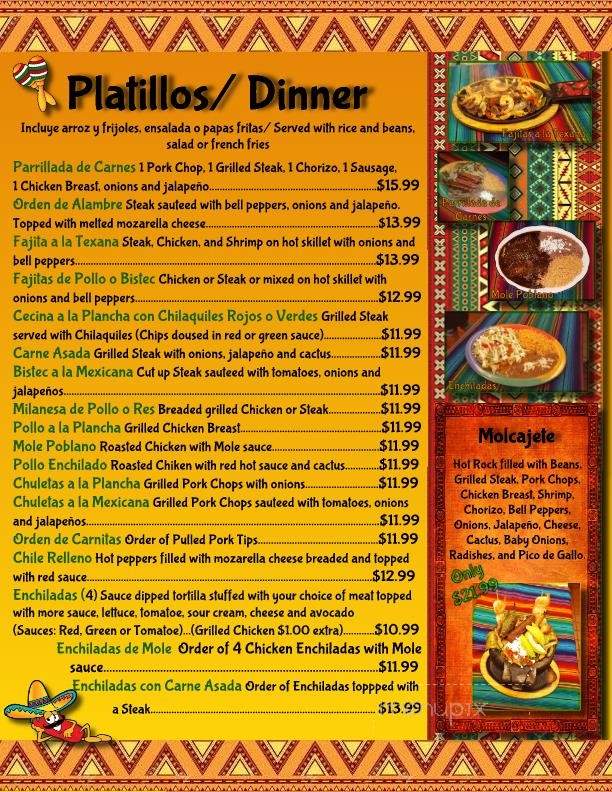 El Texano - Palm Harbor, FL menu_pic