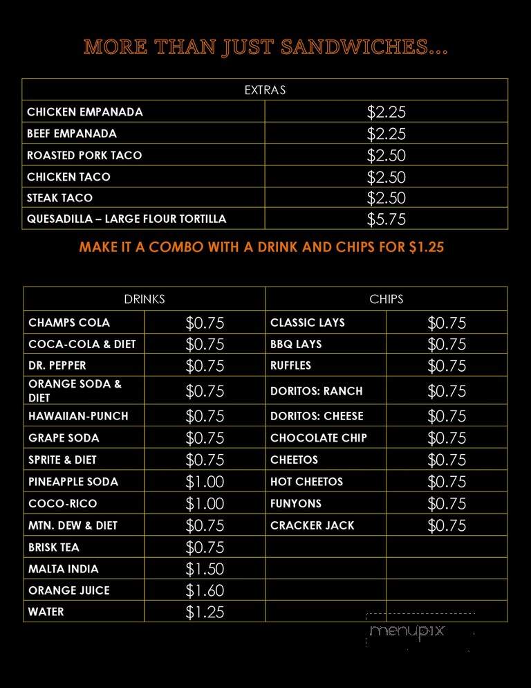 Lina's Sandwiches - Tampa, FL menu_pic