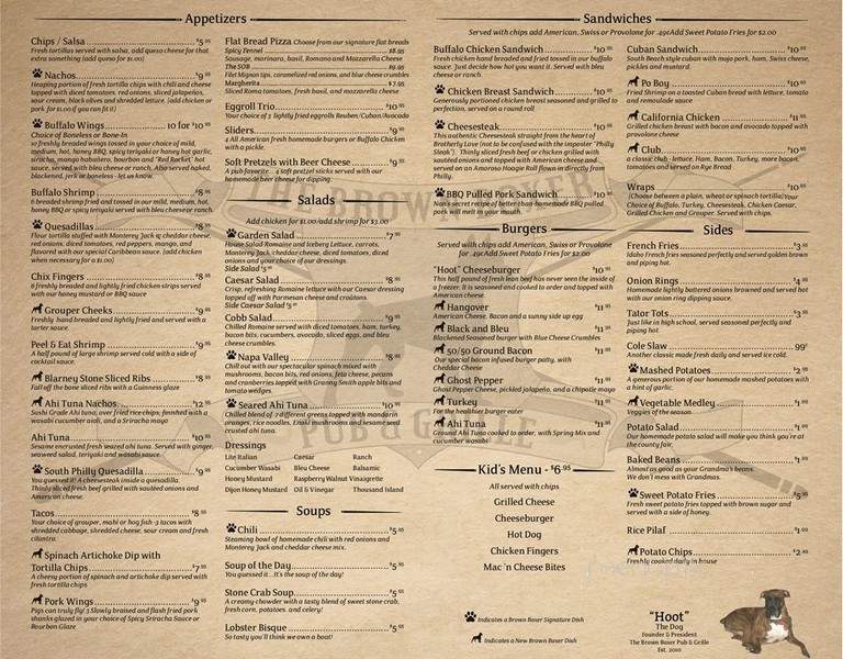 The Brown Boxer Pub and Grille - Madeira Beach, FL menu_pic