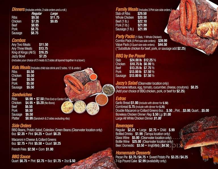 Jazzy's BBQ - Clearwater, FL menu_pic