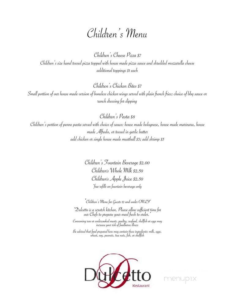 Dulcetto - Champions Gate, FL menu_pic
