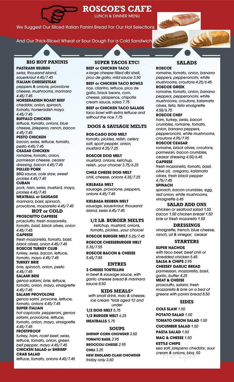 Roscoes - Frostproof, FL menu_pic