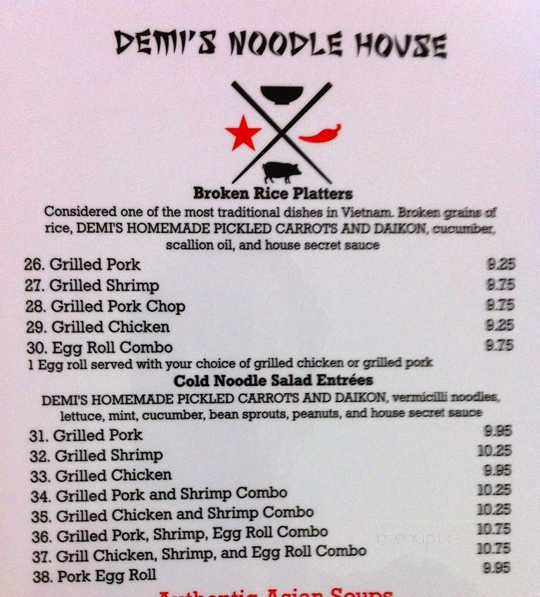 Demi's Noodle House - Palmetto, FL menu_pic